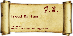 Freud Mariann névjegykártya