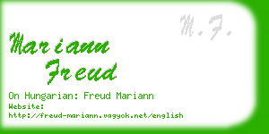 mariann freud business card